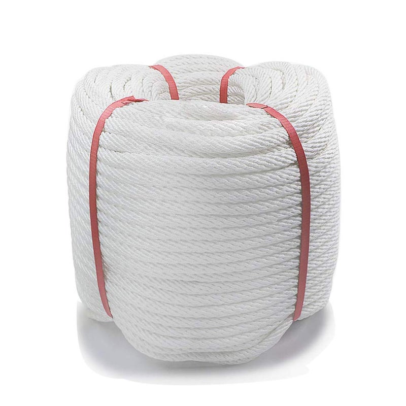 Aoneky Nylon Rope - White Pull Rope Cord (5/8 inch x 100 Ft) - Image 1
